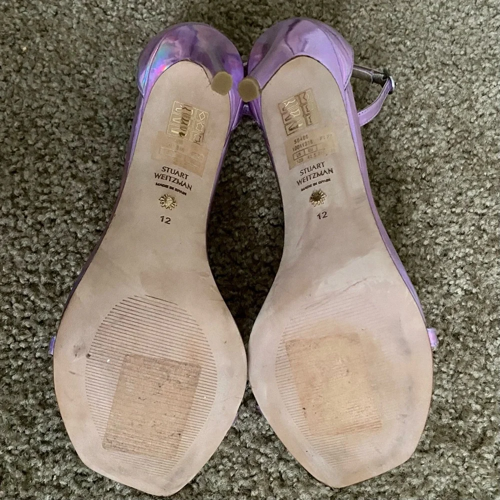 Stuart Weitzman Nudist Curve Iridescent Pink Heels Amatista US 12 - Picture 5 of 9